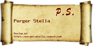 Perger Stella névjegykártya